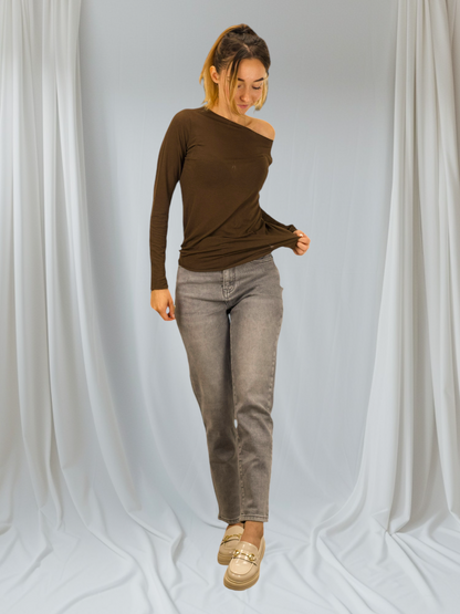 Jeans Mom-Fit Grey